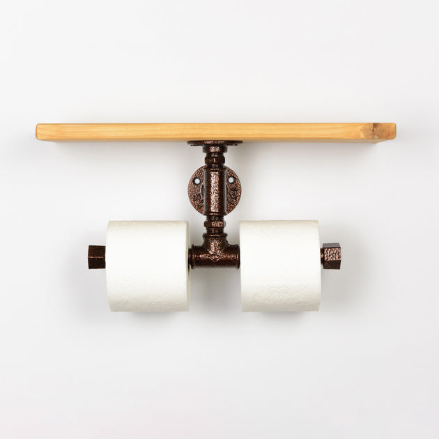 Wood Bathroom Accessory Set: Towel Holder, Wall Frame and Toilet Paper  Holder - Relax, Refresh, Renew - Large